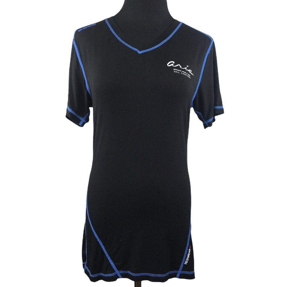 Aria Vail Cascade Athletic Club & Spa Trainer Tech wear 1.0‎ Shirt Black Blue S